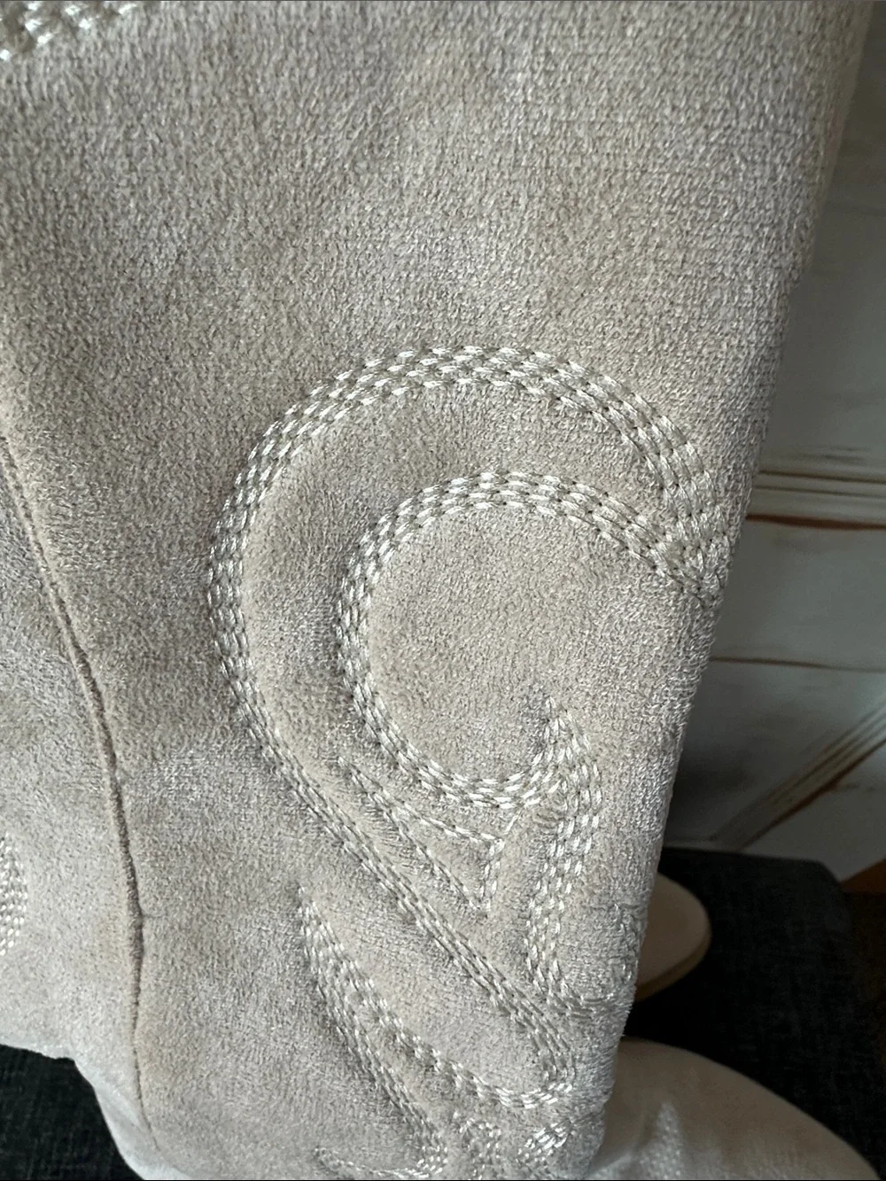 Women's Tall Embroidered Western Boots - Cream